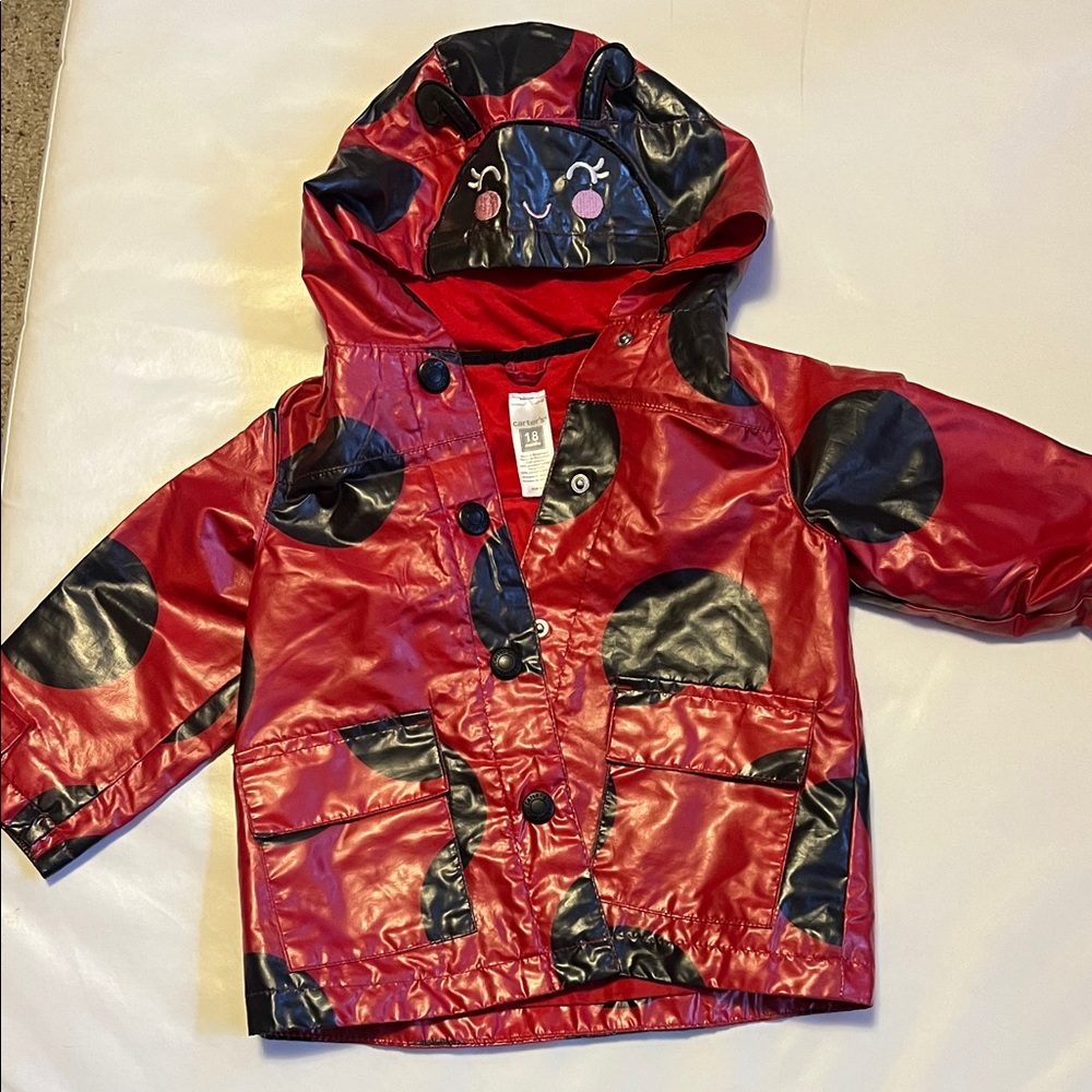 Carter's Red and Black Ladybug Raincoat